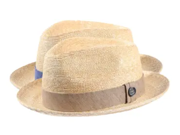 Sommerhut Player aus Weizenstroh mit blauem oder sandfarbenem Leinenband