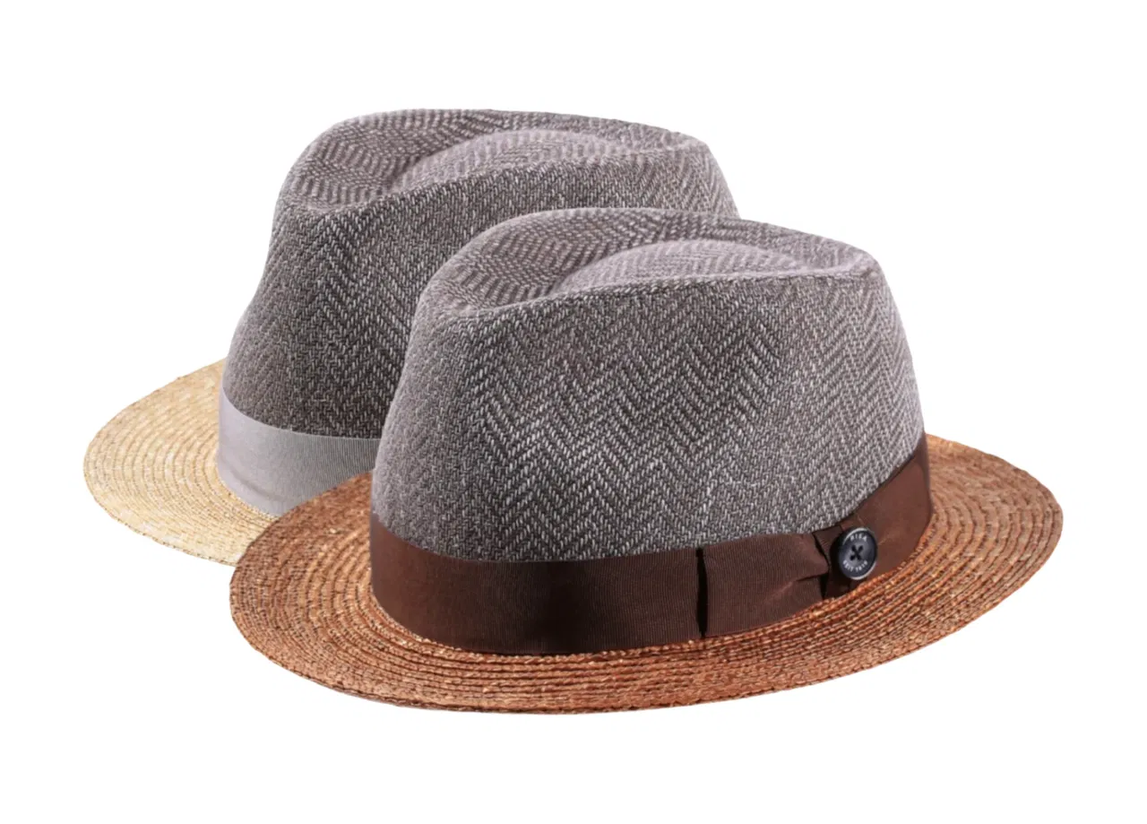 Sommerhut Trilby aus Stroh & Schurwolle mit Rebsband