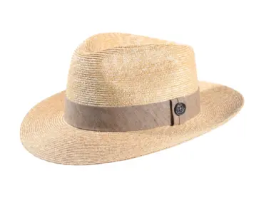 Strohhut Bogart aus Naturstroh mit Leinenband in Ciel oder Sand