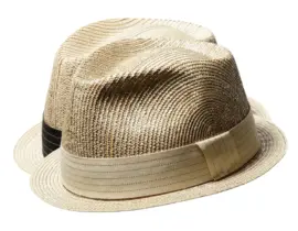 Strohhut Trilby Freiamt ButtwilerIn natur mit Nadelstreifen