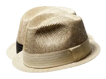 Strohhut Trilby Freiamt ButtwilerIn natur mit Nadelstreifen