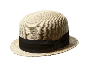 Sommerliche Strohhut Melone aus Weizenstroh mit breitem Hutband