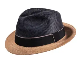 Trilby Panama-Strohhut Freiamt BünzerIn in Marineblau-Natur