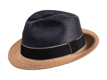 Trilby Panama-Strohhut Freiamt BünzerIn in Marineblau-Natur