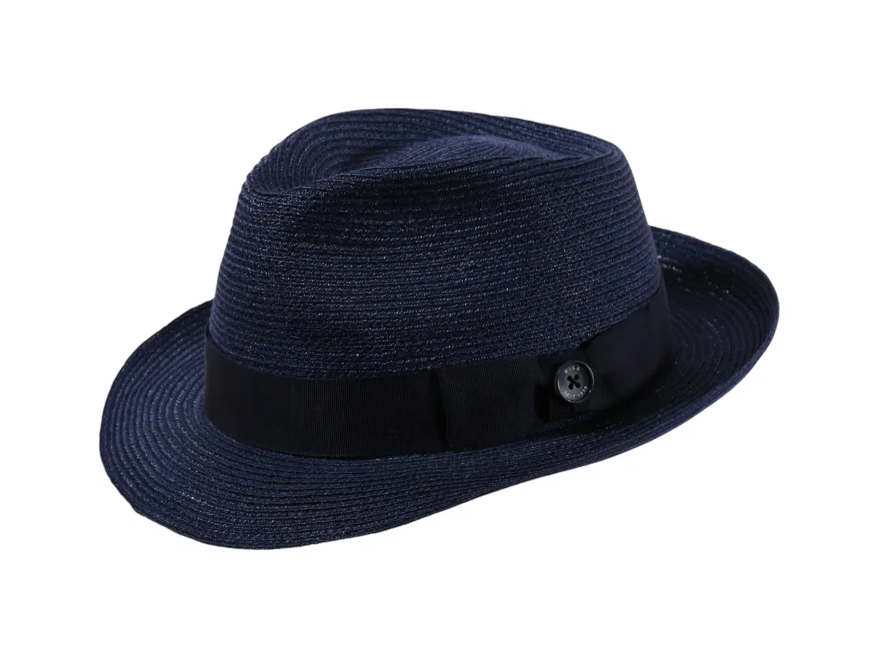 Sommerhut Trilby aus Hanf in Vanille, Braun, Marine und Grau mit Rebsband