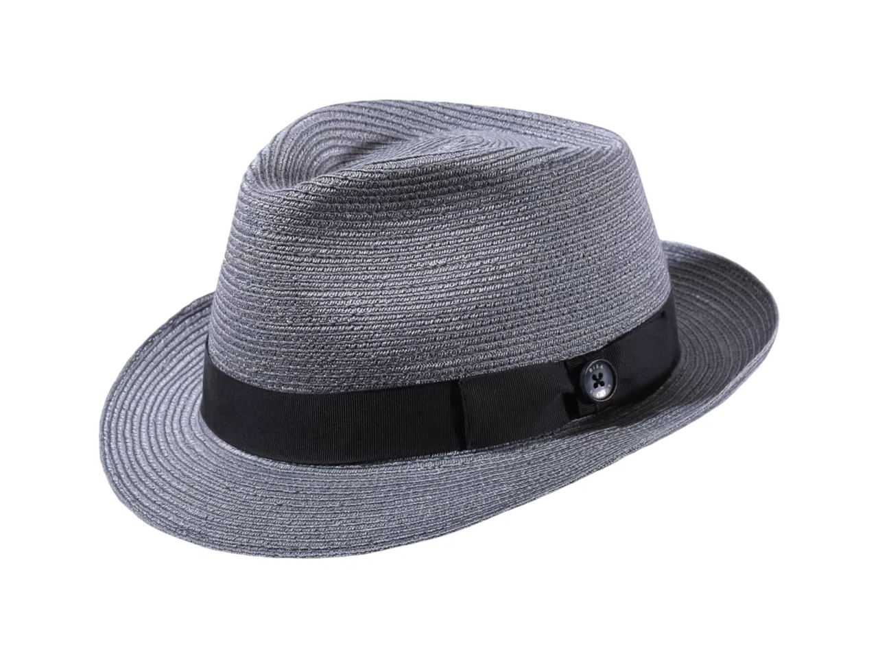 Sommerhut Trilby aus Hanf in Vanille, Braun, Marine und Grau mit Rebsband