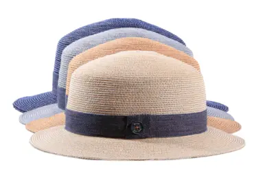 Damenhut Cloche Hanf soft mit Gimpe in Vanille, Nougat, Marineblau, Silber mit Jeans-Hutband
