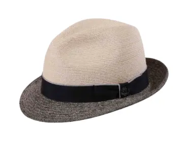 Sommerhut Trilby aus Hanf mit Seidenrand in Ecru
