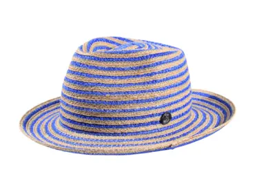 Fedora Strohhut Fancy Hemp aus Hanf-Raffia in Pink oder Blau