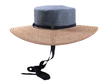 Damen Sommerhut De Lourdes mit Stoffkopf und Hanfrand