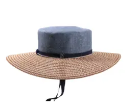 Damen Sommerhut De Lourdes mit Stoffkopf und Hanfrand