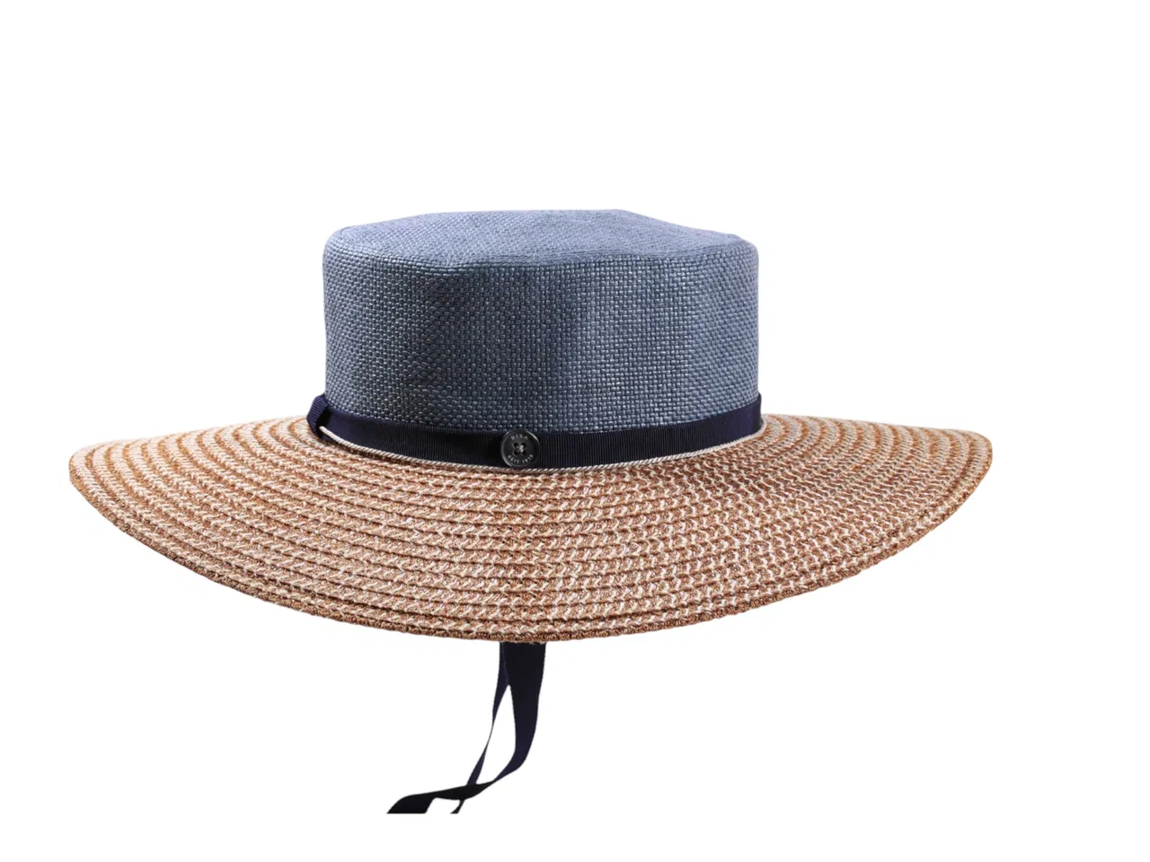 Damen Sommerhut De Lourdes mit Stoffkopf und Hanfrand