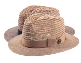 Fedora Strohhut Golden Hemp aus Hanf in Gold- oder Marineblau