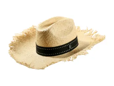 Western Strohhut Beach aus Naturstroh mit schwarzem Band