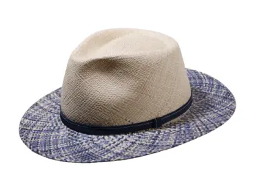Panamahut Fedora City mit gesprenkeltem Rand aus echtem Panama