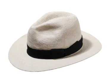 Panamahut Fedora gehäkelt fein mit Rebsband