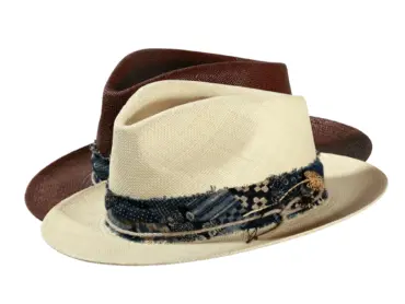 Panamahut Rugged-Brisa Natur & Dunkelbraun mit Japan Navy Garnitur