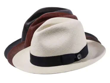 Panamahut Fedora Youth Brisa natur Braun, Schwarz mit Hutband aus Rebs