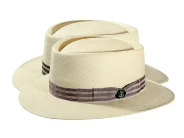 Panamahut Spanier Leinenband natur navy oder lila gestreift