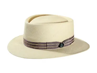 Panamahut Spanier Leinenband natur navy oder lila gestreift