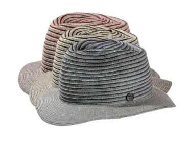 Player-Strohhut aus Raffia mit Stoffband und Diamantkrone