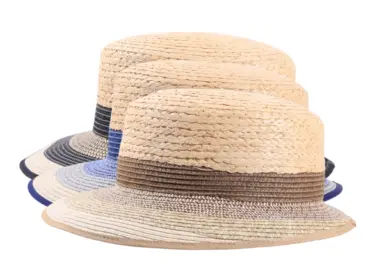 Sommerhut „Liegestuhlhut Multicolor“ mit Streifendesign in Schwarz, Beige und Jeans