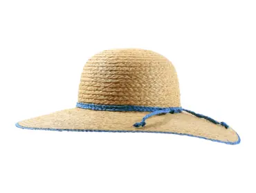 Damen Sommerhut aus 100% Raffia mit geflochtenem Hutband in Royalblau