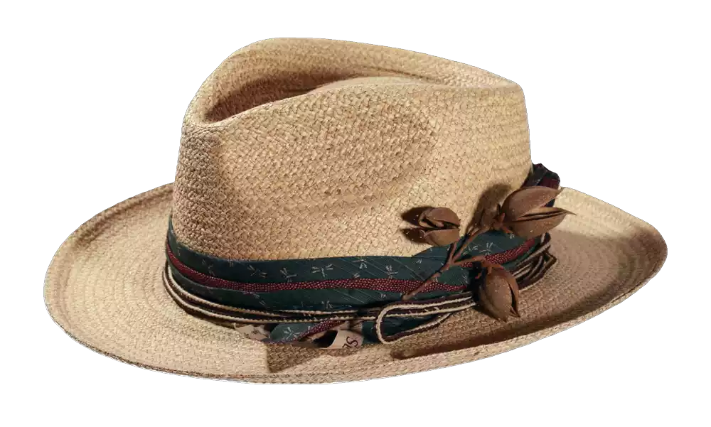 Strohhut Fedora Rugged-Style Raffia Fein