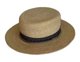 Boss of the Plain Westernhut aus Raffiastroh mit Stoffband, handgefertigt in der Schweiz.