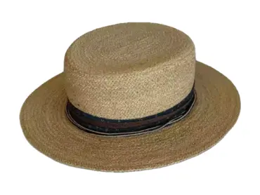 Boss of the Plain Westernhut aus Raffiastroh mit Stoffband, handgefertigt in der Schweiz.