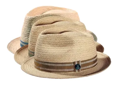 Player Strohhut aus Raffia mit Leinenband in Natur