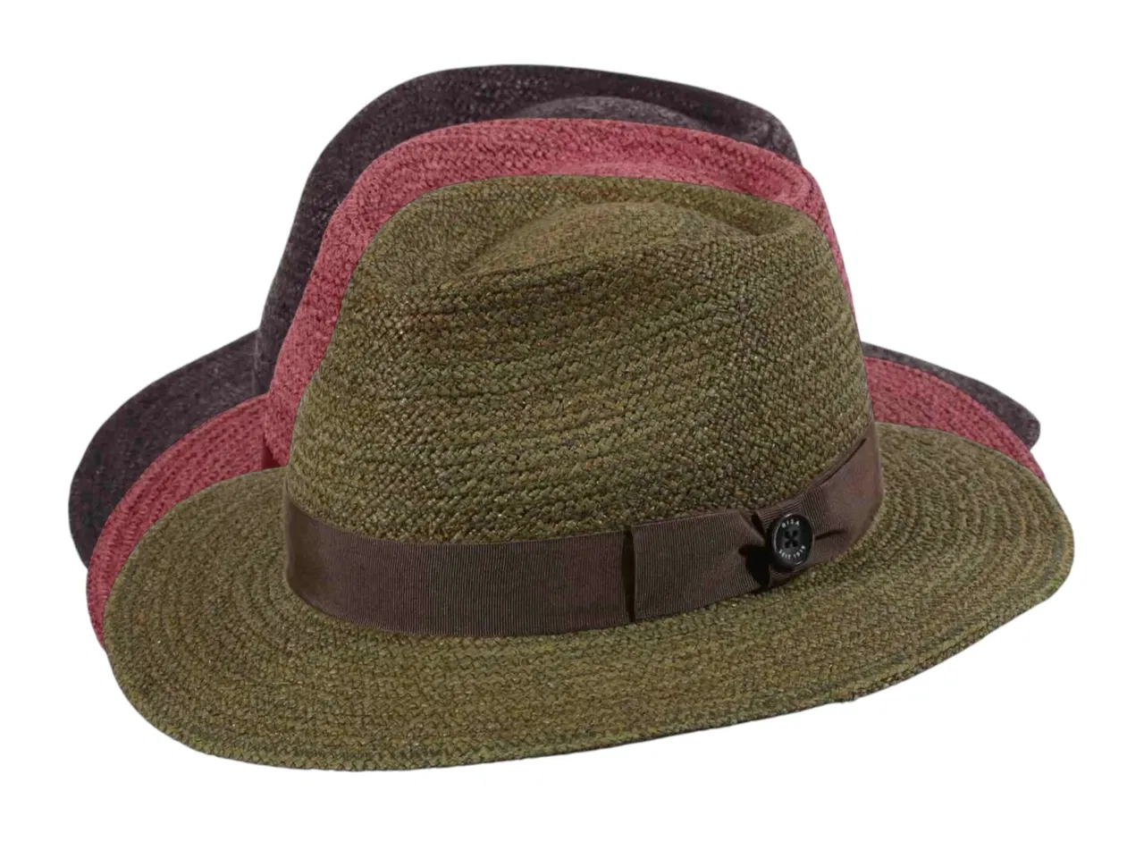 Sommerhut Fedora City Raffia fein schwarz mit schwarzem Hutband