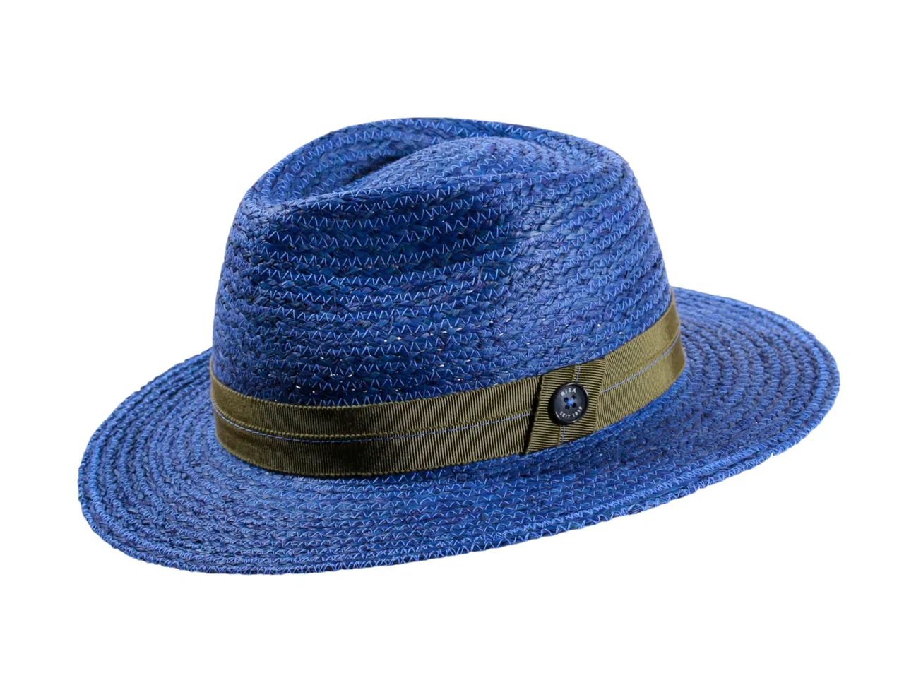 Fedora Sommerhut aus Raffia in Nougat mit Senfband