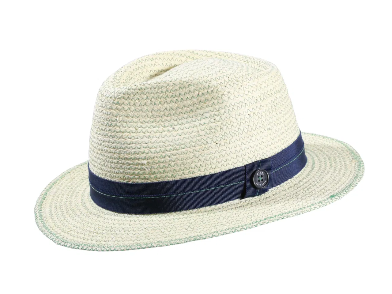 Fedora Sommerhut aus Raffia in Nougat mit Senfband
