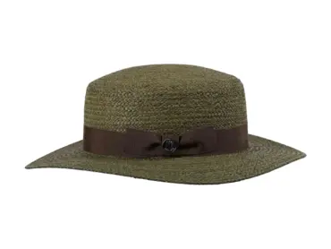 Damen Sommerhut Cloche aus Raffia in Schwarz mit Rebsband