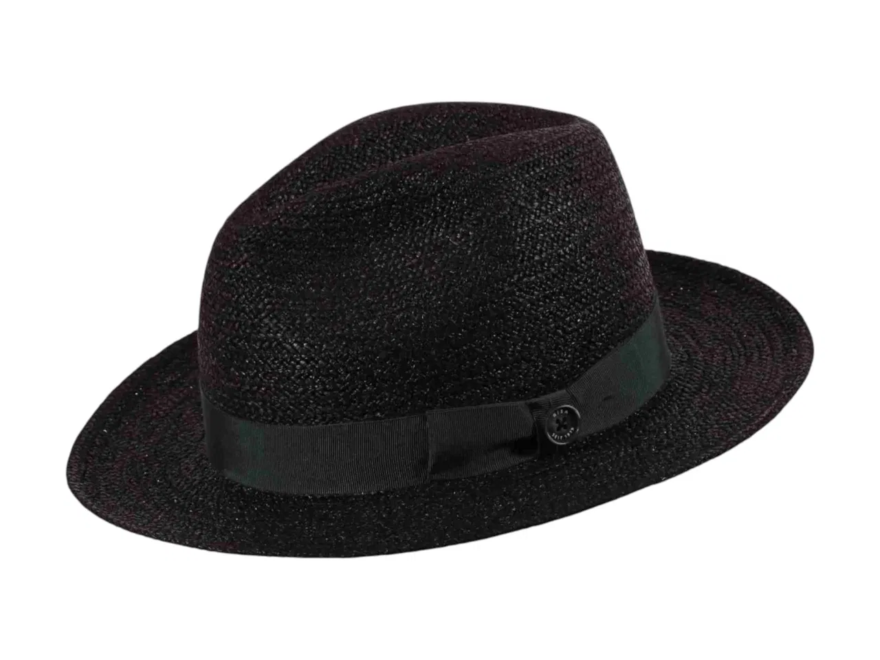 Strohhut Fedora aus Raffia in Schwarz, Burgund, Olive oder Marine