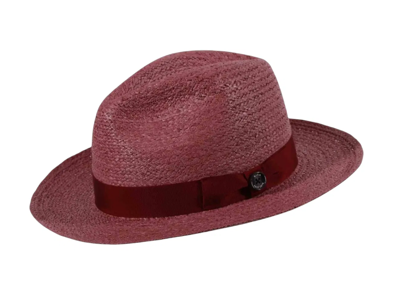 Strohhut Fedora aus Raffia in Schwarz, Burgund, Olive oder Marine