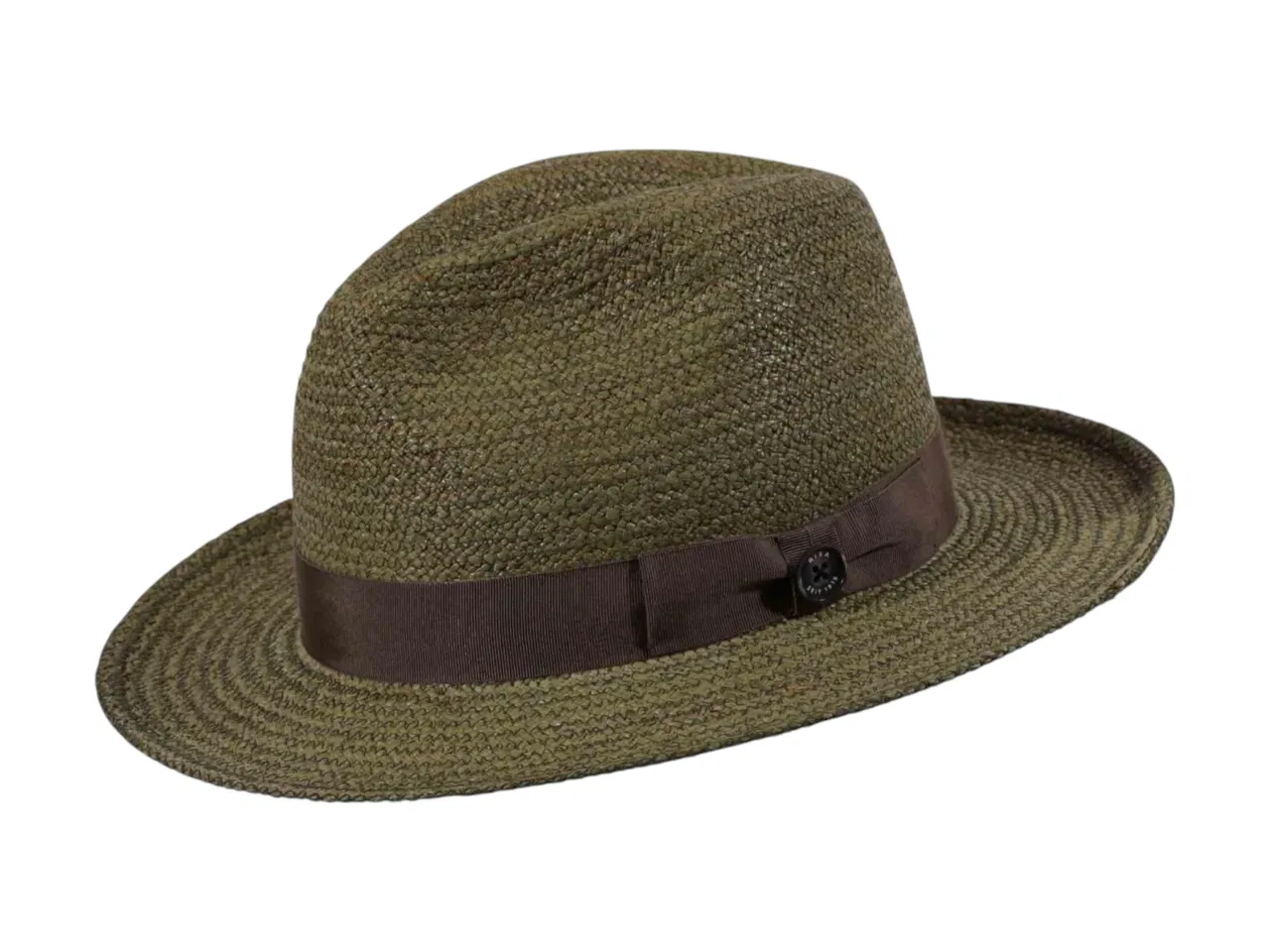 Strohhut Fedora aus Raffia in Schwarz, Burgund, Olive oder Marine