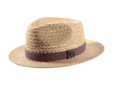 Luftiger Sommerhut Fedora aus Naturstroh mit farbigem Hutband