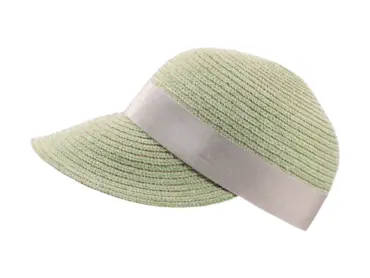 Damen Sommer-Cap aus Leinen mit beigem Ripsband