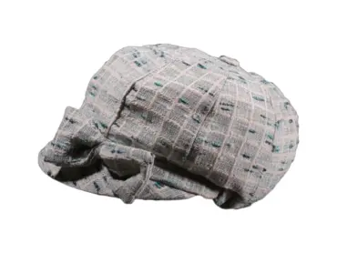 Ballonmütze für Kinder mit Karomuster und Schleife in Rosa oder Türkis