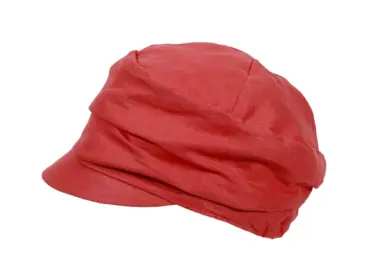 Damen Schildmütze aus Leinen in Orangerot