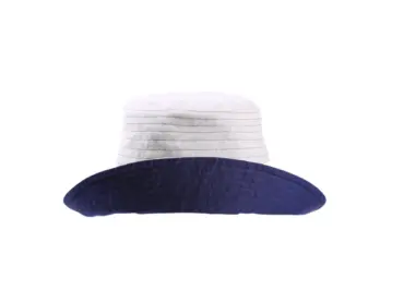 eversibler Sommerhut aus Leinen und Baumwolle in Fuchsia/Ecru und Navy/Ecru