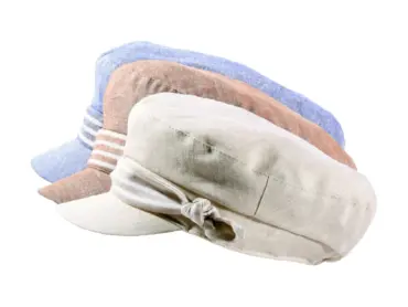 Camaret Sommermütze mit Schleife in Pastelltönen aus Leinen