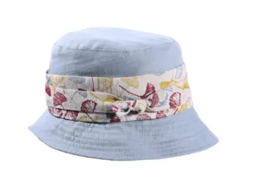 Damen Sommerhut Cloche "Ginko Leinen" aus Leinen mit Ginkomotiv