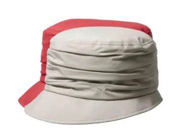 Fugger Goretex Hut in Hellbeige und Rot aus 100 % PES / Goretex mit stilvoller Drapierung