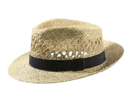 Strohhut Fedora Bogart mit Ventilation