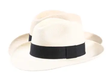 Panamahut Fedora Bogart Classic Weiß Natur schwarzes Band
