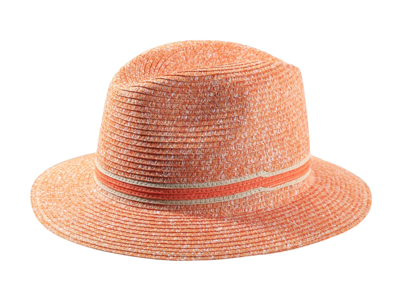 Sommerhut Fedora Color aus Cellulose in Jeans-, Orange- und Senf-Melange