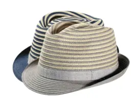 Sommerhut Trilby Viskose mit Rebsband in drei Farben